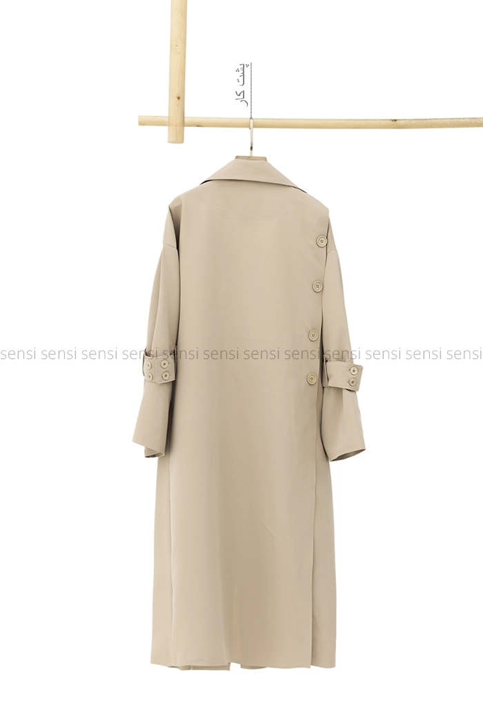 مانتو بلند مازراتی پشت دکمه نما کد1005478